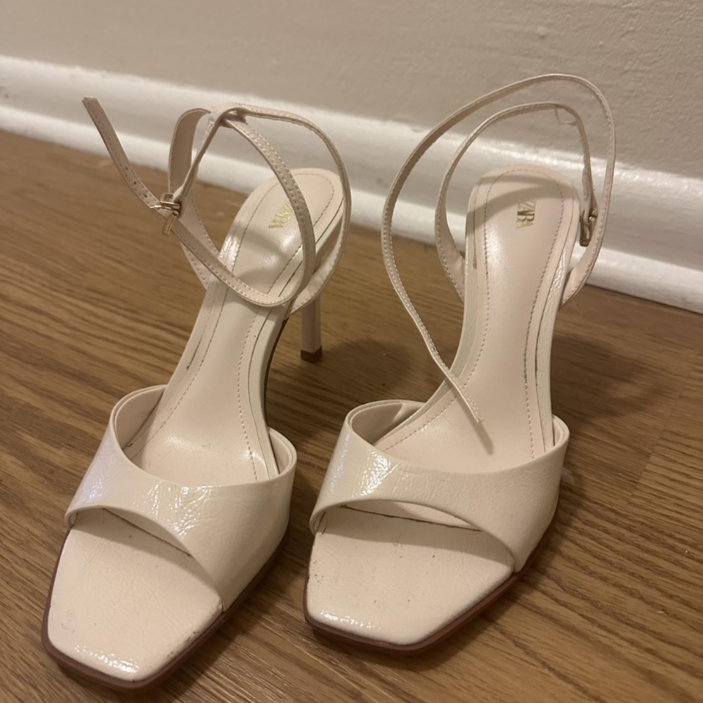 Zara Cream High Heel Sandals